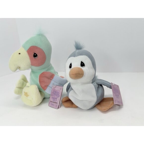 2 Enesco Precious Moments Tender Tails Plush Penguin And Parrot With Tags 6" - Picture 1 of 16